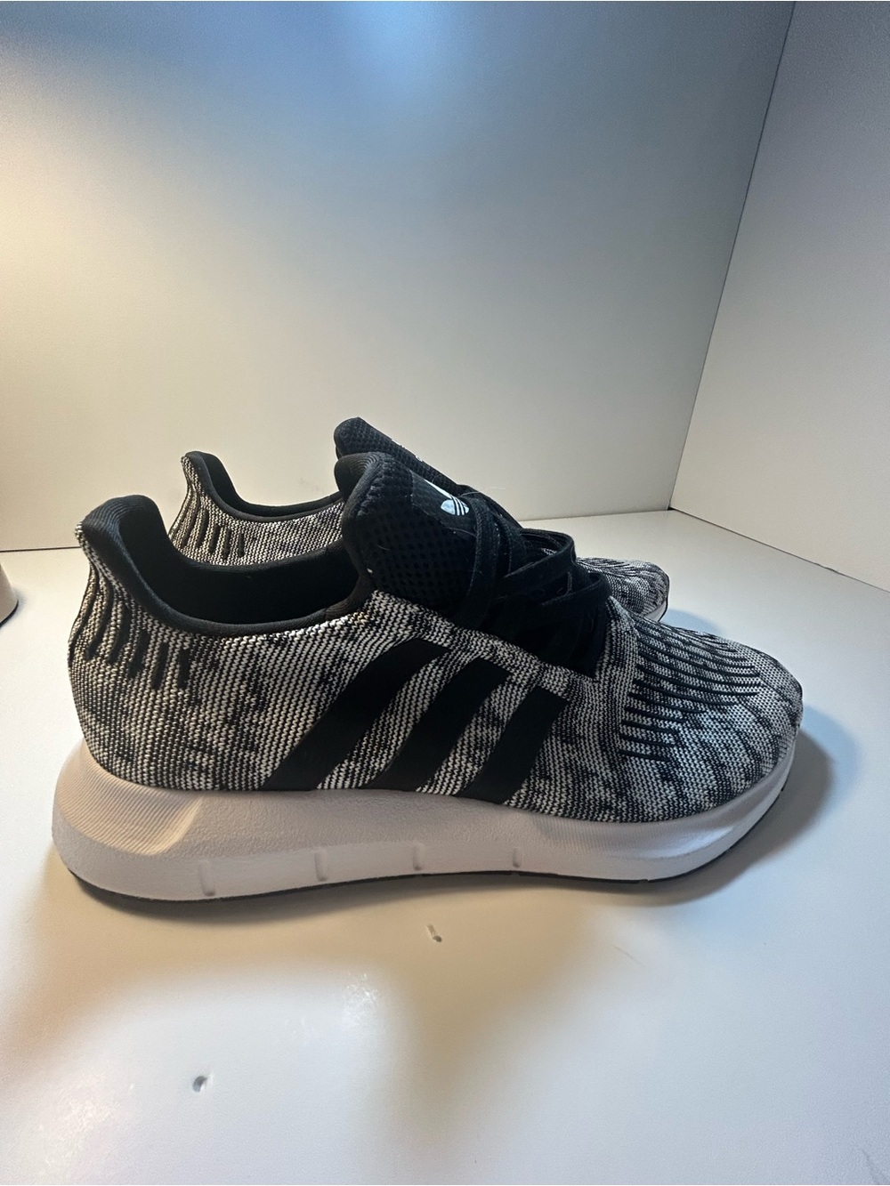 adidas Black & White Knit Athletic Sneaker
